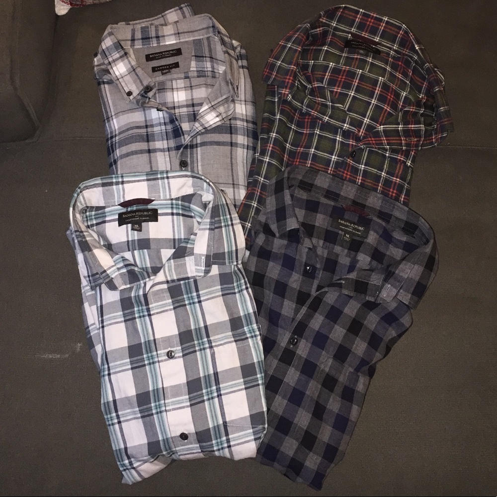 Four Men’s Banana Republic Flannels